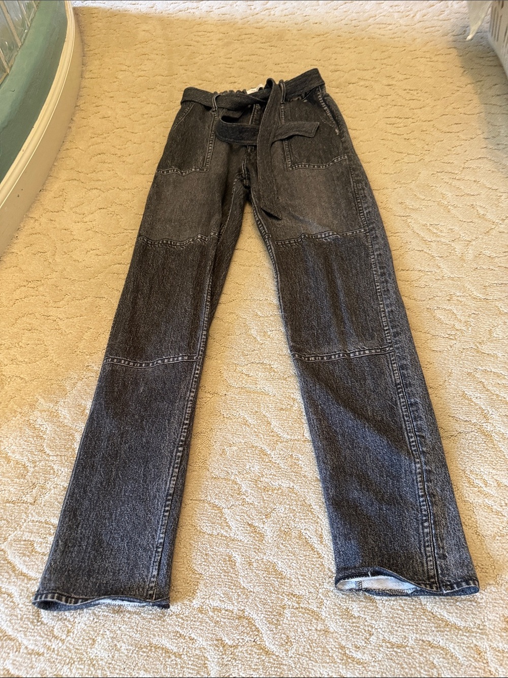 rag & bone Black Boot-Cut Jeans with Patch Panel Detail